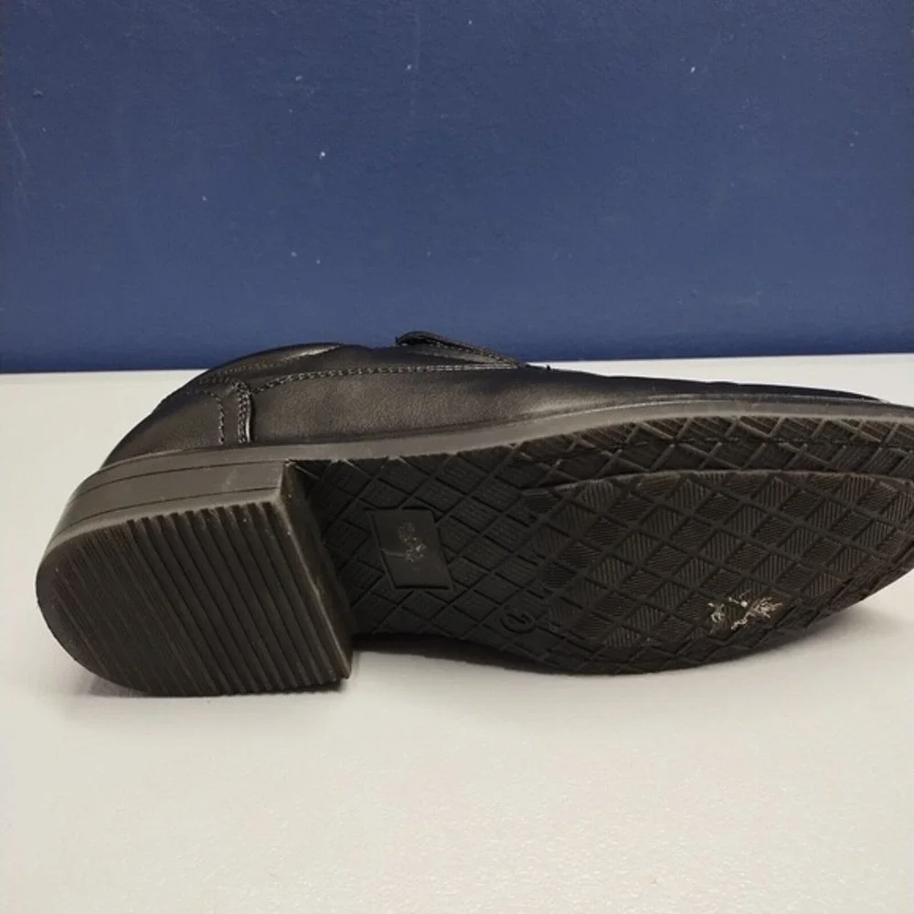 Bruno Marc Wedding Dress Shoes Youth Boys Sz 2 Black Square Toe Slip On SBOX225K